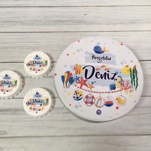Erkek Bebek Hediyelik Çikolata & Açacak Magnet Set