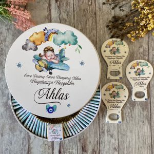 Erkek Bebek Hediyelik Çikolata & Açacak Magnet Set