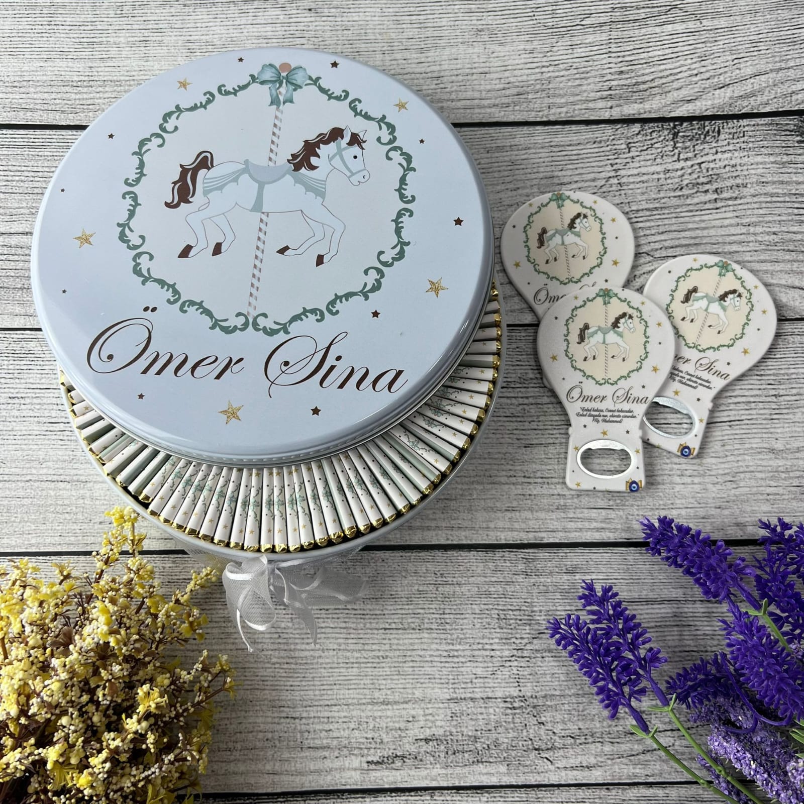 Erkek Bebek Hediyelik Çikolata & Açacak Magnet Set