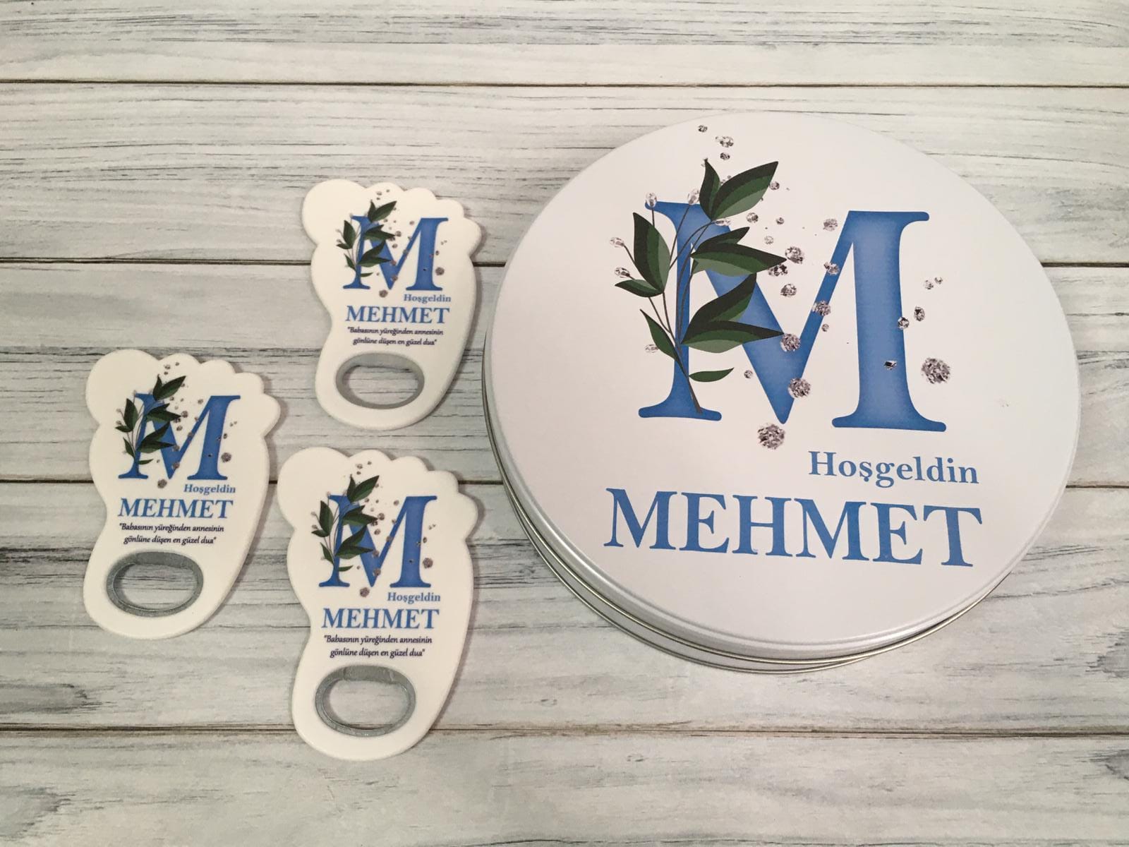 Erkek Bebek Hediyelik Çikolata & Açacak Magnet Set