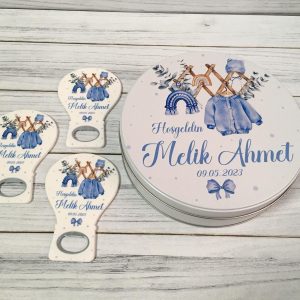 Erkek Bebek Hediyelik Çikolata & Açacak Magnet Set