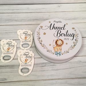 Erkek Bebek Hediyelik Çikolata & Açacak Magnet Set