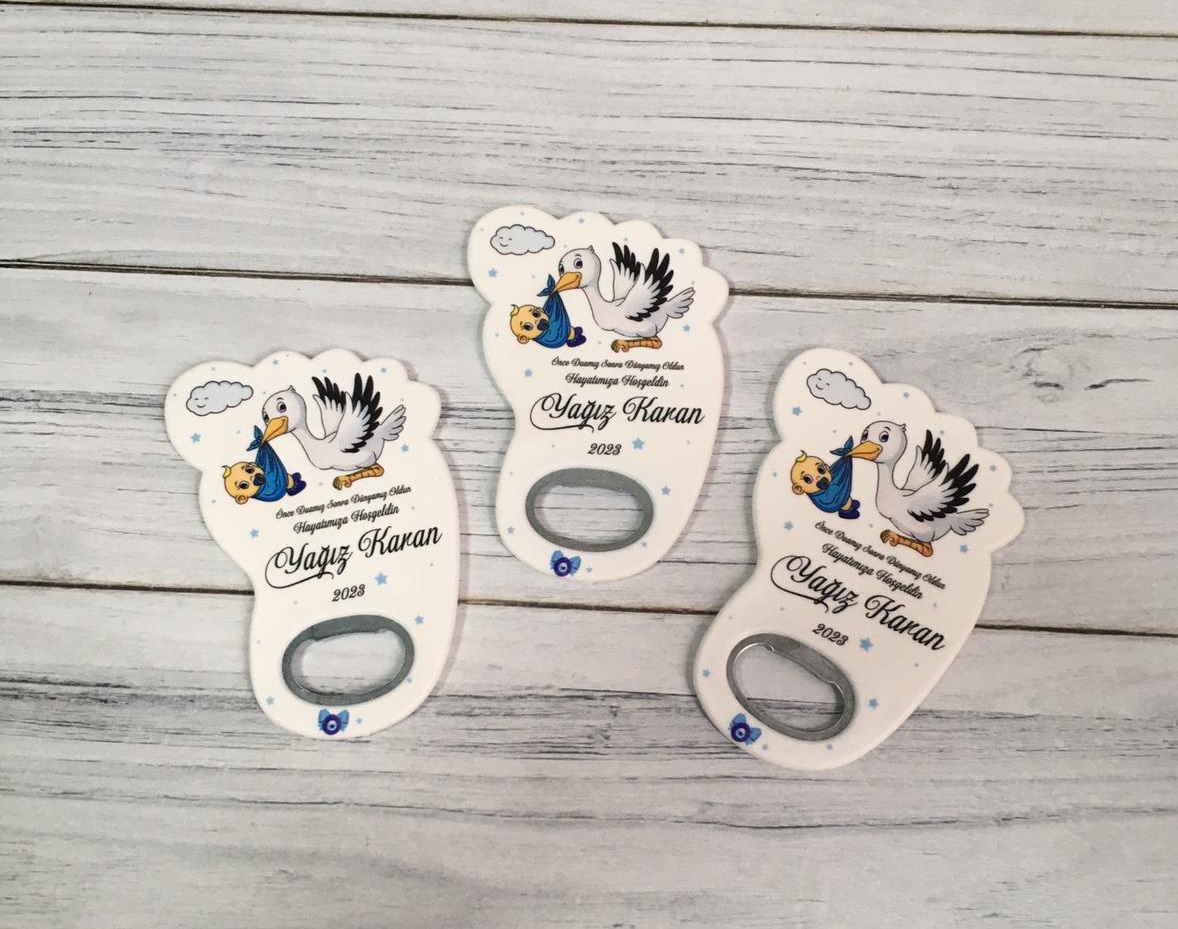 Erkek Bebek Hediyelik Çikolata & Açacak Magnet Set - Görsel 2