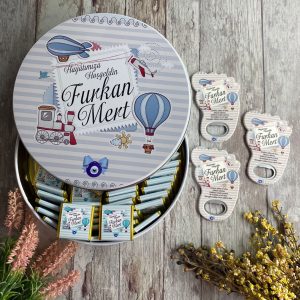 Erkek Bebek Hediyelik Çikolata & Açacak Magnet Set