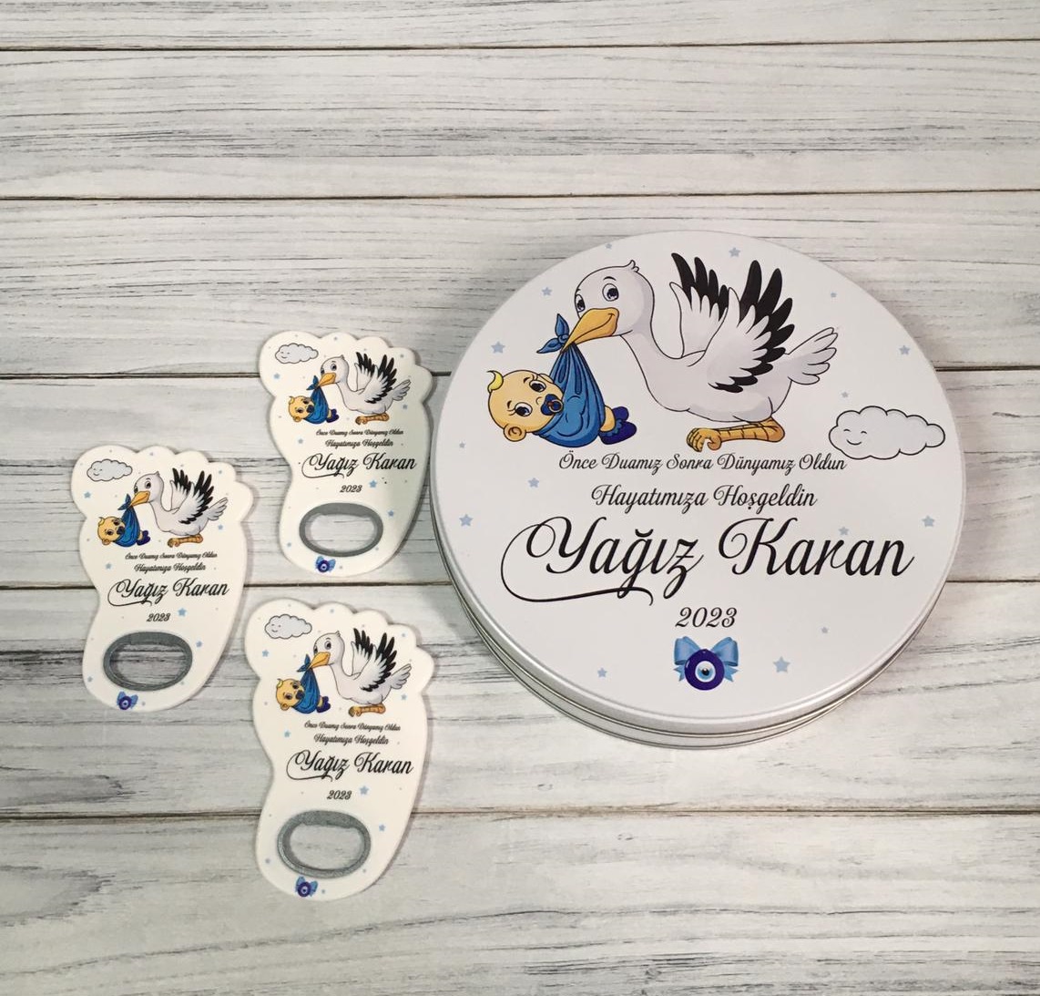 Erkek Bebek Hediyelik Çikolata & Açacak Magnet Set