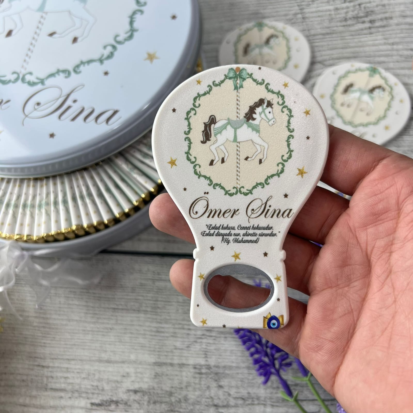 Erkek Bebek Hediyelik Çikolata & Açacak Magnet Set - Görsel 2
