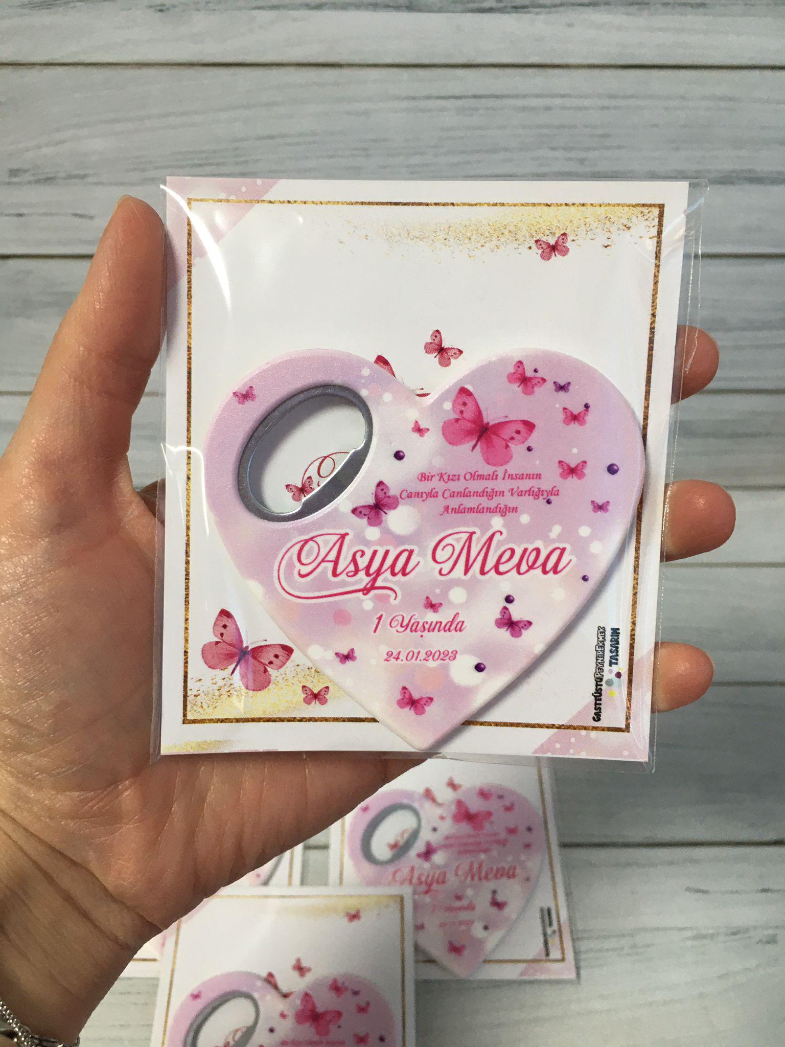 Doğum günü Kız Bebek Hediyelik Açacak Magnet