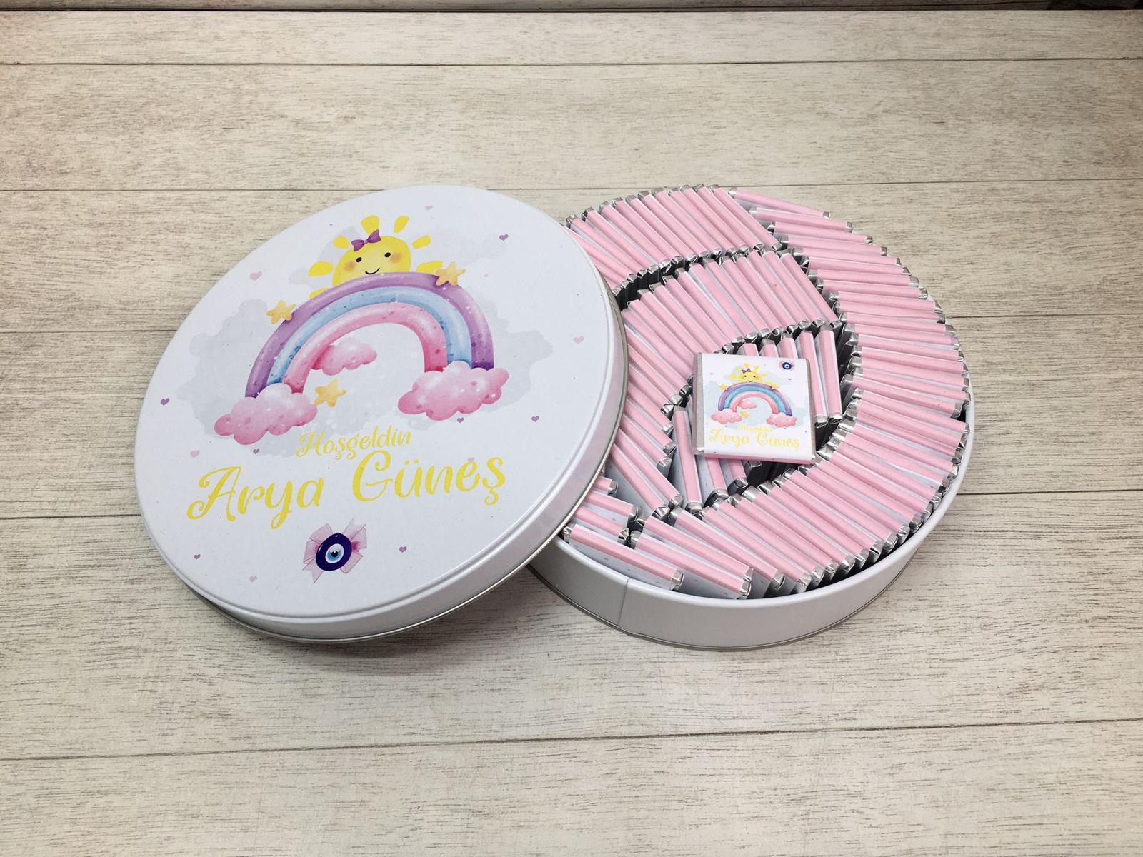 Kız Bebek Hediyelik Çikolata & Açacak Magnet Set - Görsel 3