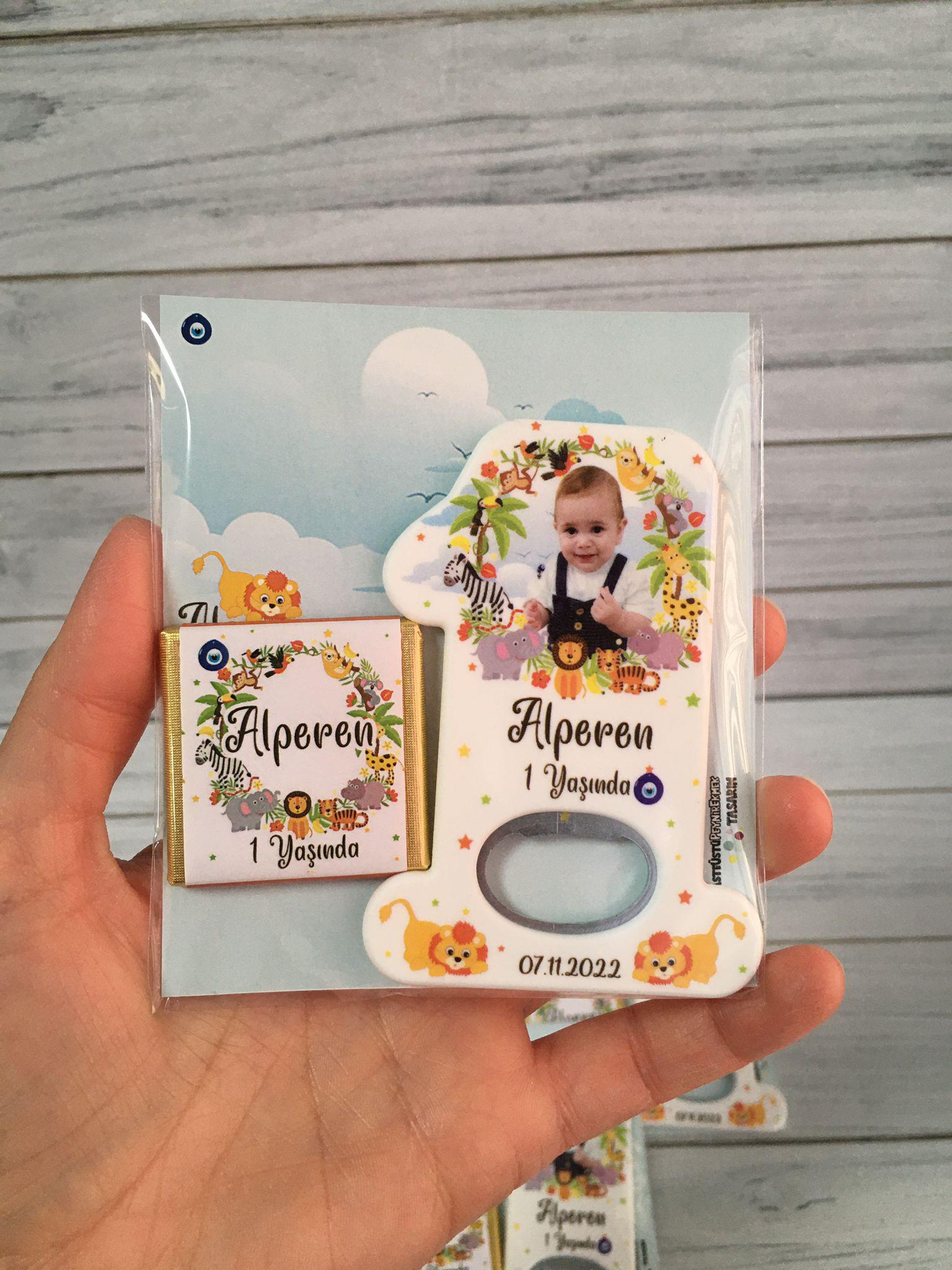 Doğum günü Erkek Bebek Hediyelik Açacak Magnet - Görsel 2
