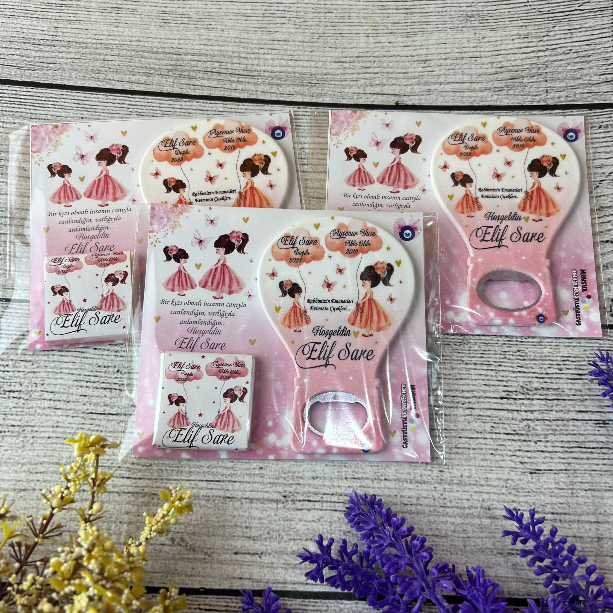 Abla Kardeş Konsept Hediyelik Açacak Magnet & Çikolata - Görsel 4