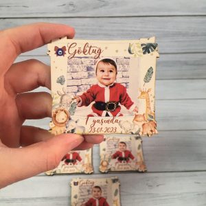 Doğum günü Erkek Bebek Hediyelik Ahşap Magnet