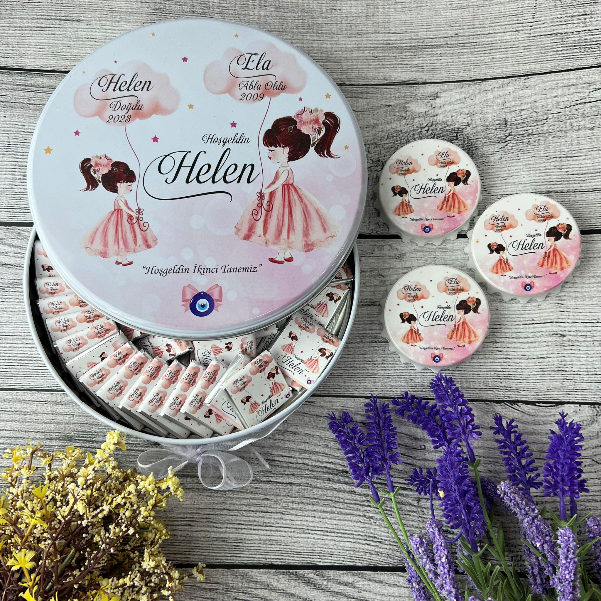 Abla Kardeş Konsept Hediyelik Açacak Magnet & Çikolata - Görsel 3