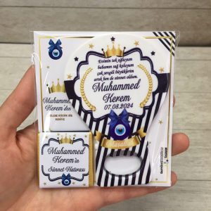Sünnet Hatırası Hediyelik Açacak Magnet & Çikolata - 25'li Paket