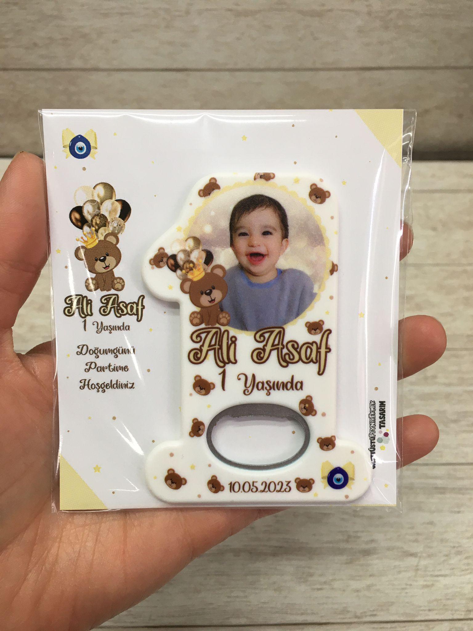 Doğum günü Erkek Bebek Hediyelik Açacak Magnet
