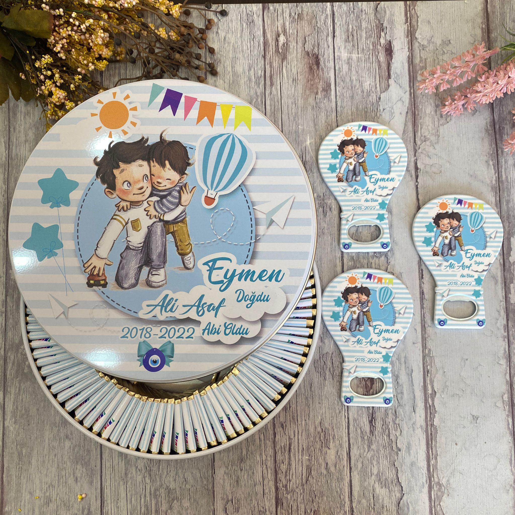 Abi Kardeş Konsept Hediyelik Çikolata & Açacak Magnet Paket - Görsel 4