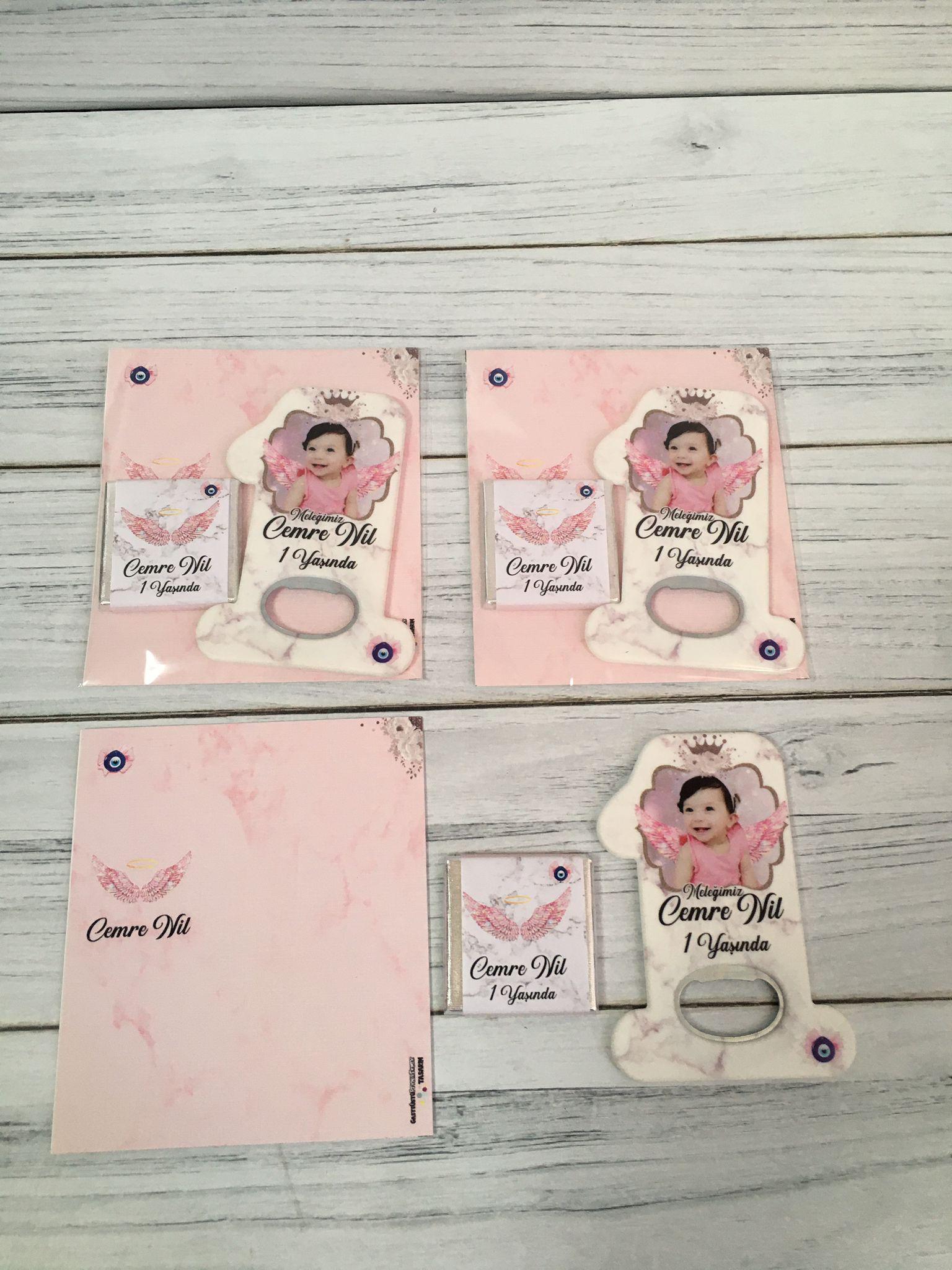 Doğum günü Kız Bebek Hediyelik Açacak Magnet - Görsel 4