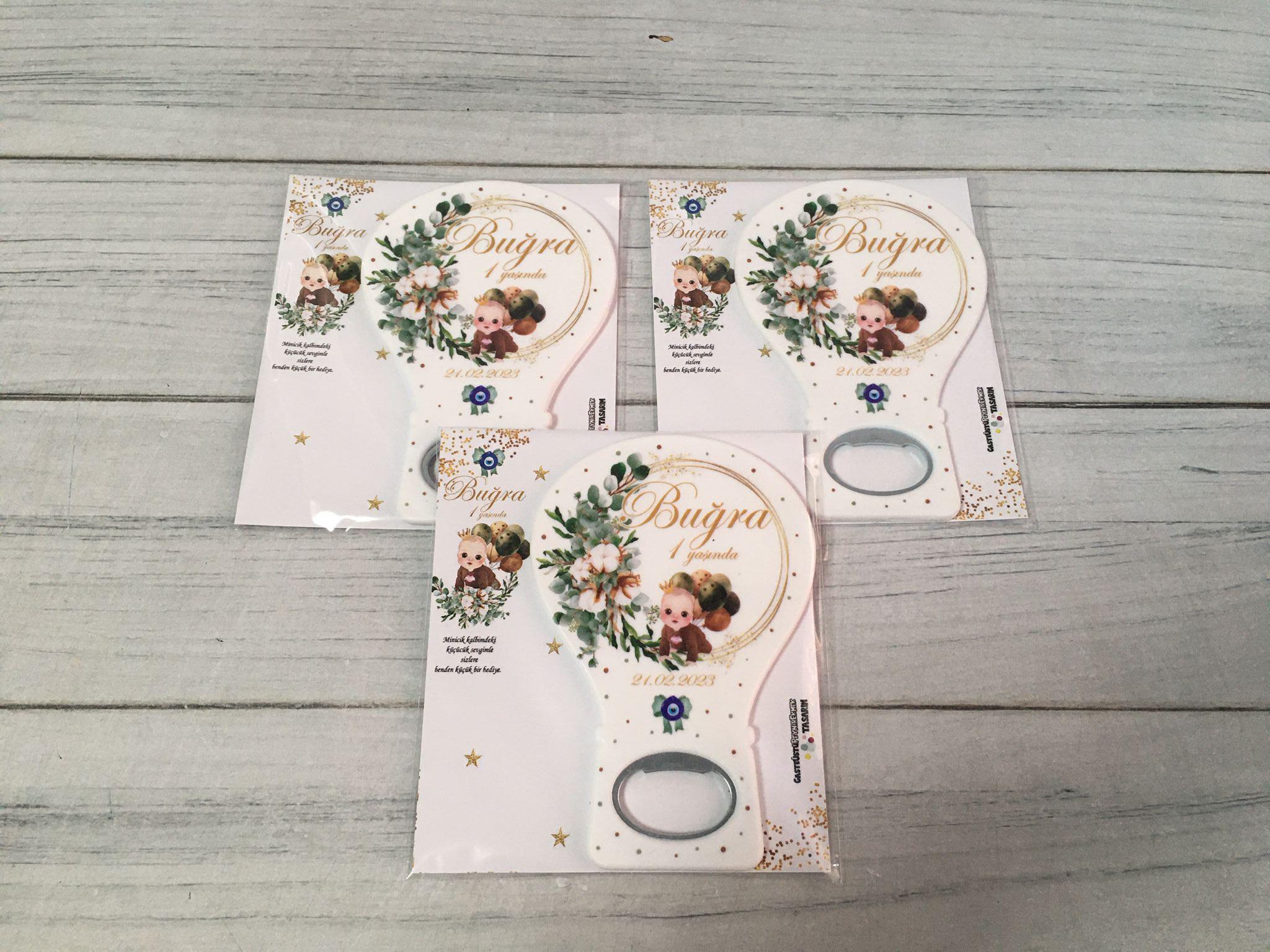 Doğum günü Erkek Bebek Hediyelik Açacak Magnet - Görsel 2