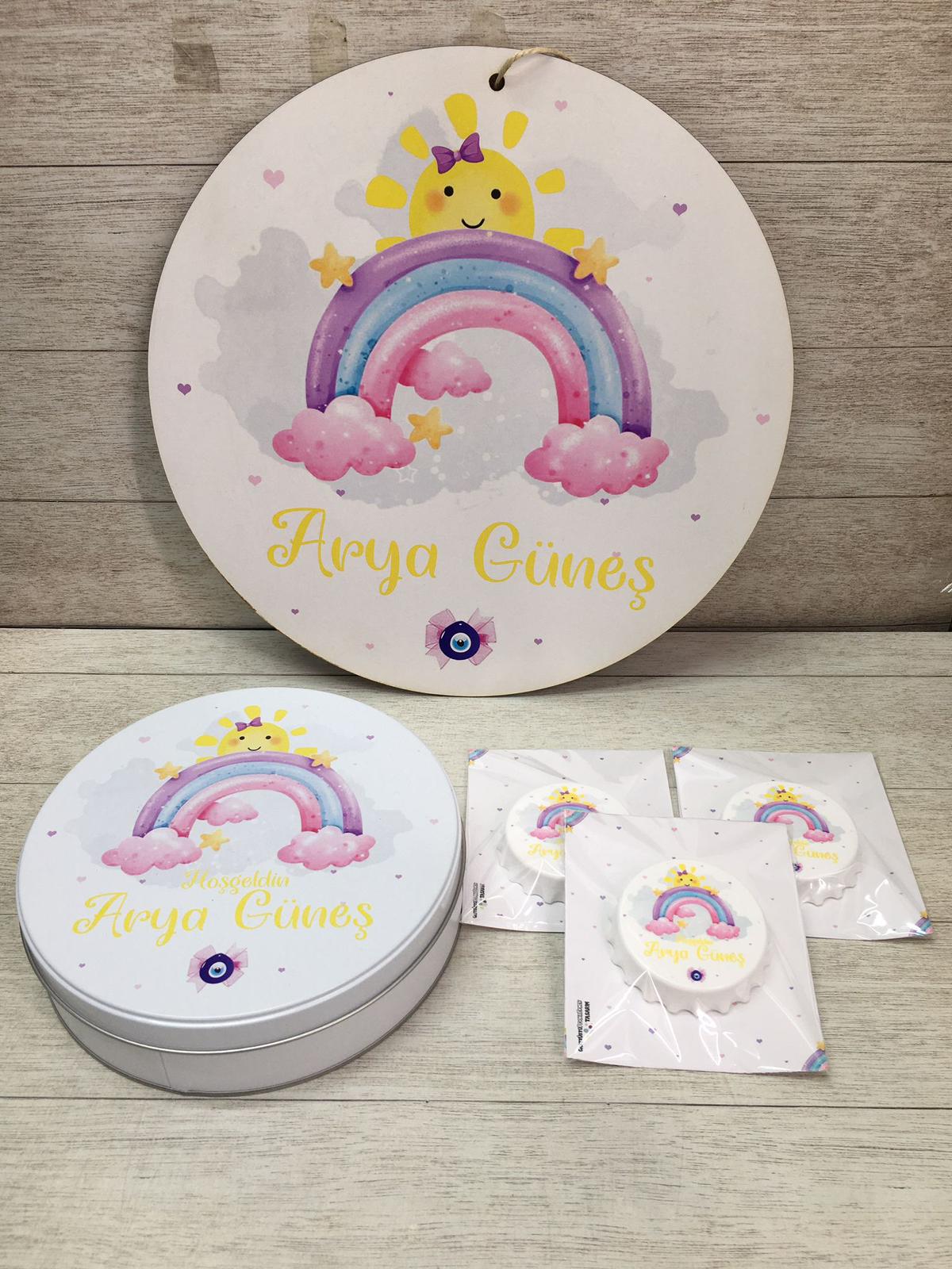 Kız Bebek Hediyelik Çikolata & Açacak Magnet Set - Görsel 2