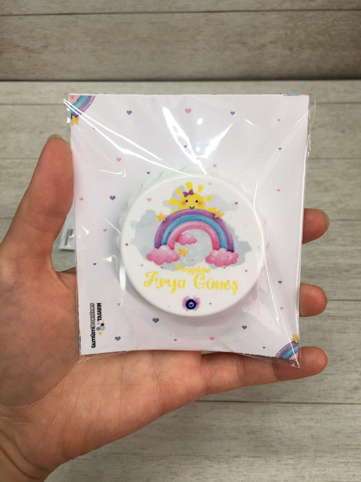 Kız Bebek Hediyelik Çikolata & Açacak Magnet Set - Görsel 5