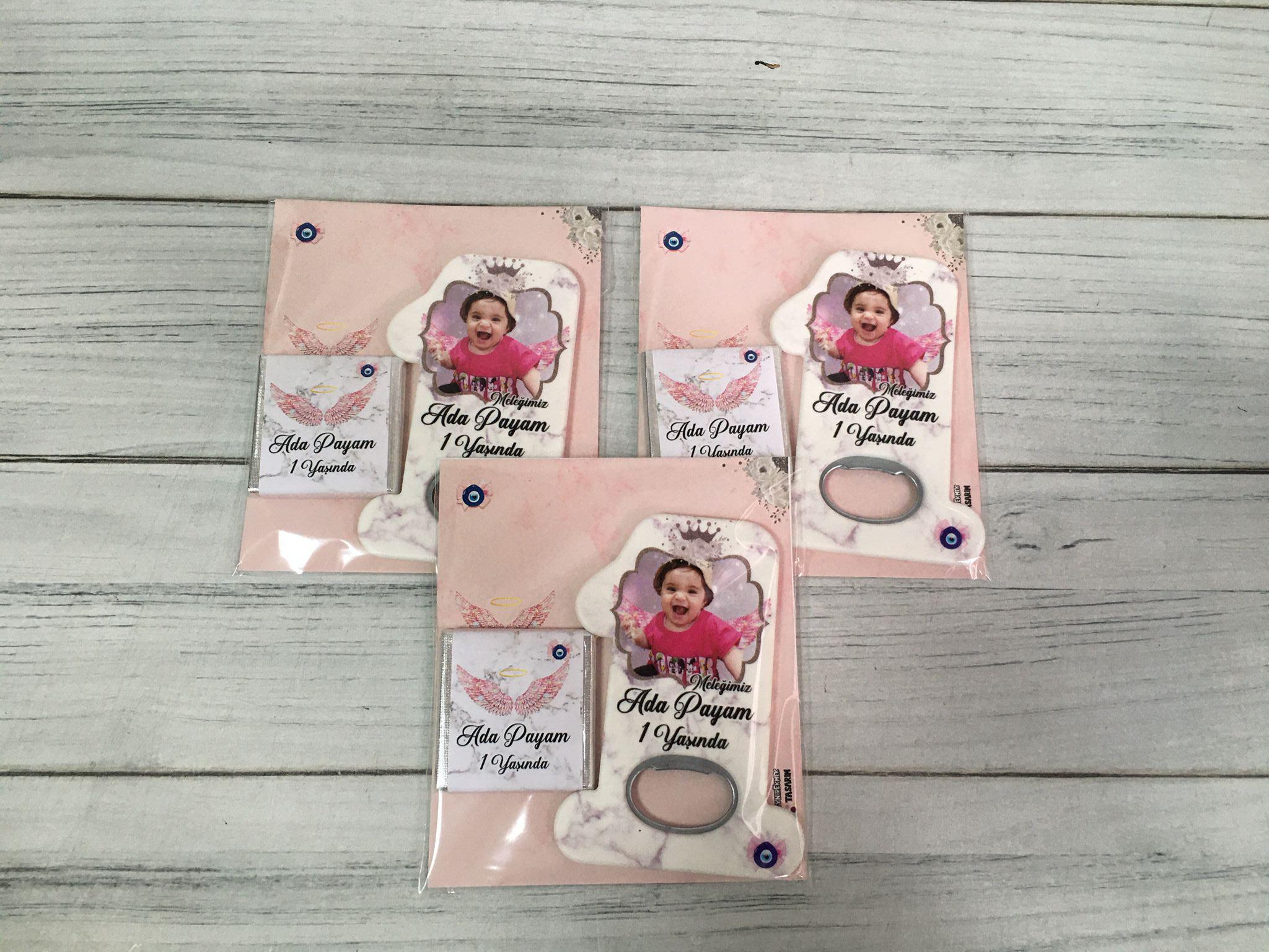 Doğum günü Kız Bebek Hediyelik Açacak Magnet - Görsel 3