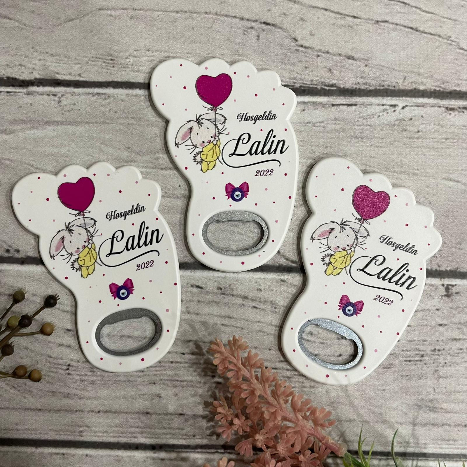 Kız Bebek Hediyelik Çikolata & Açacak Magnet Set - Görsel 2