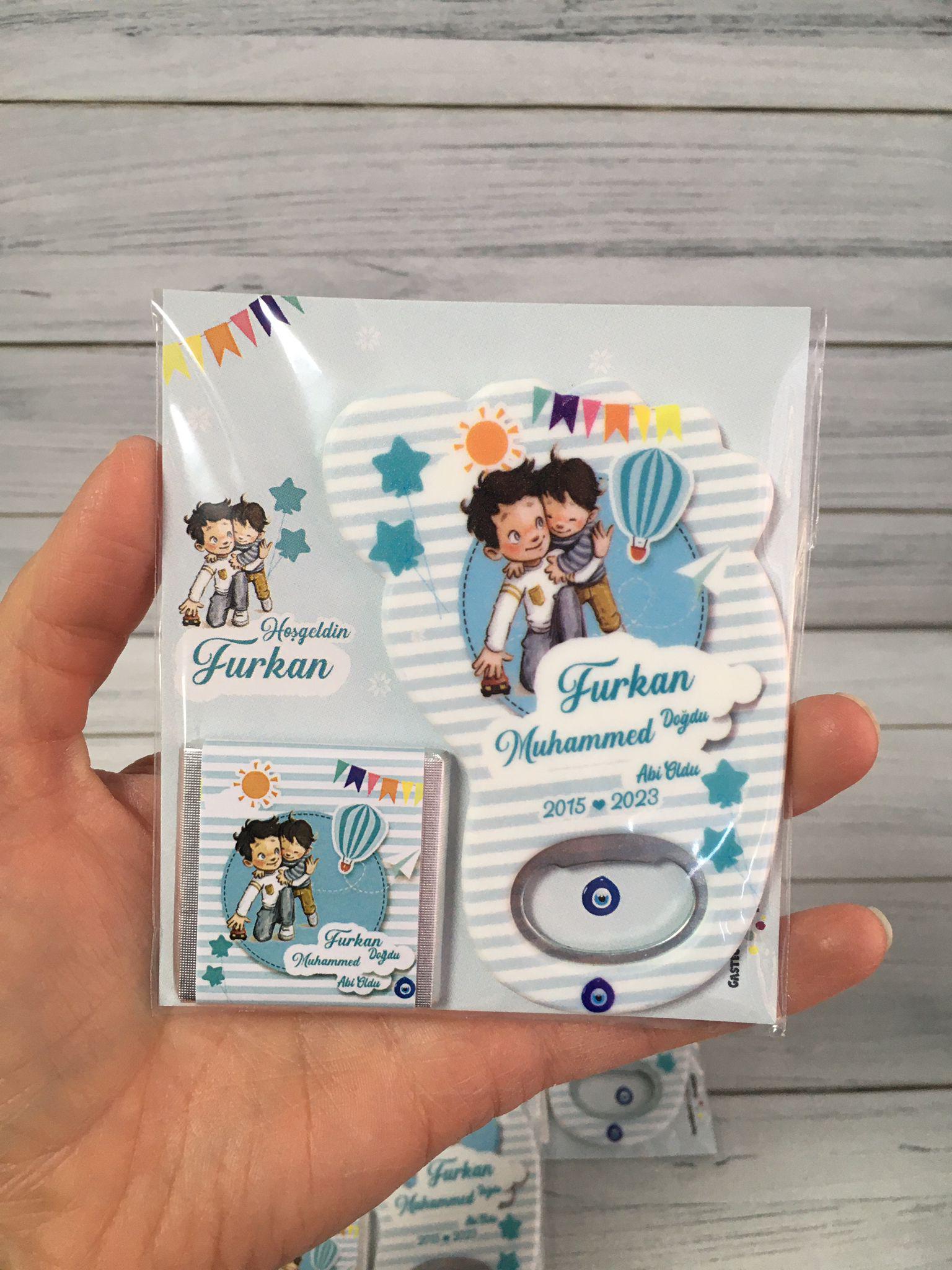 Abi Kardeş Konsept Hediyelik Çikolata & Açacak Magnet Paket - Görsel 3