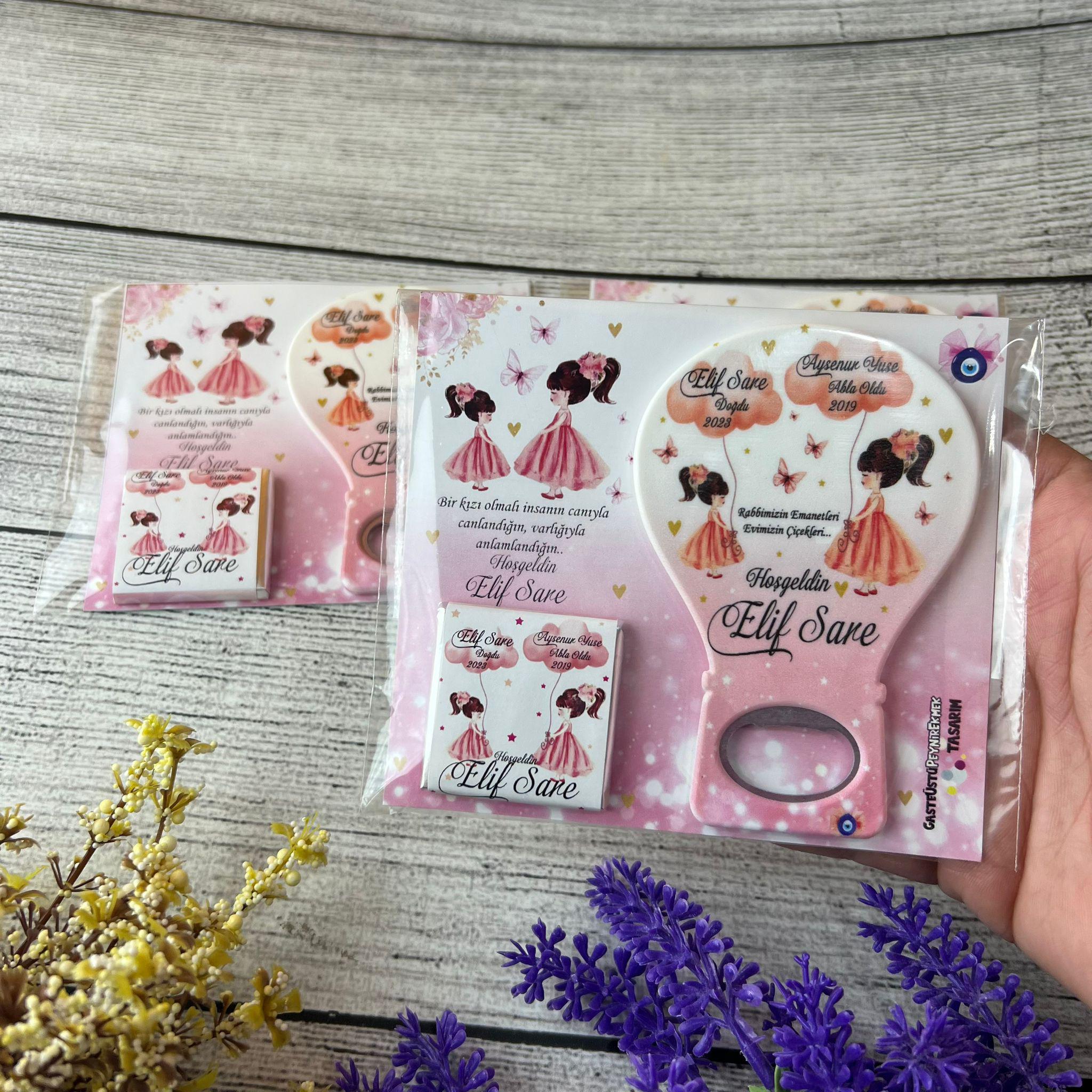 Abla Kardeş Konsept Hediyelik Açacak Magnet & Çikolata - Görsel 8