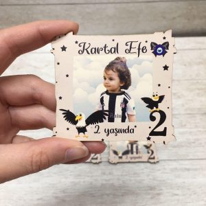 Doğum günü Erkek Bebek Hediyelik Ahşap Magnet