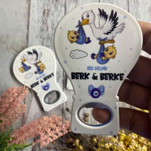 İkiz Bebek Konsept Hediyelik Açacak Magnet