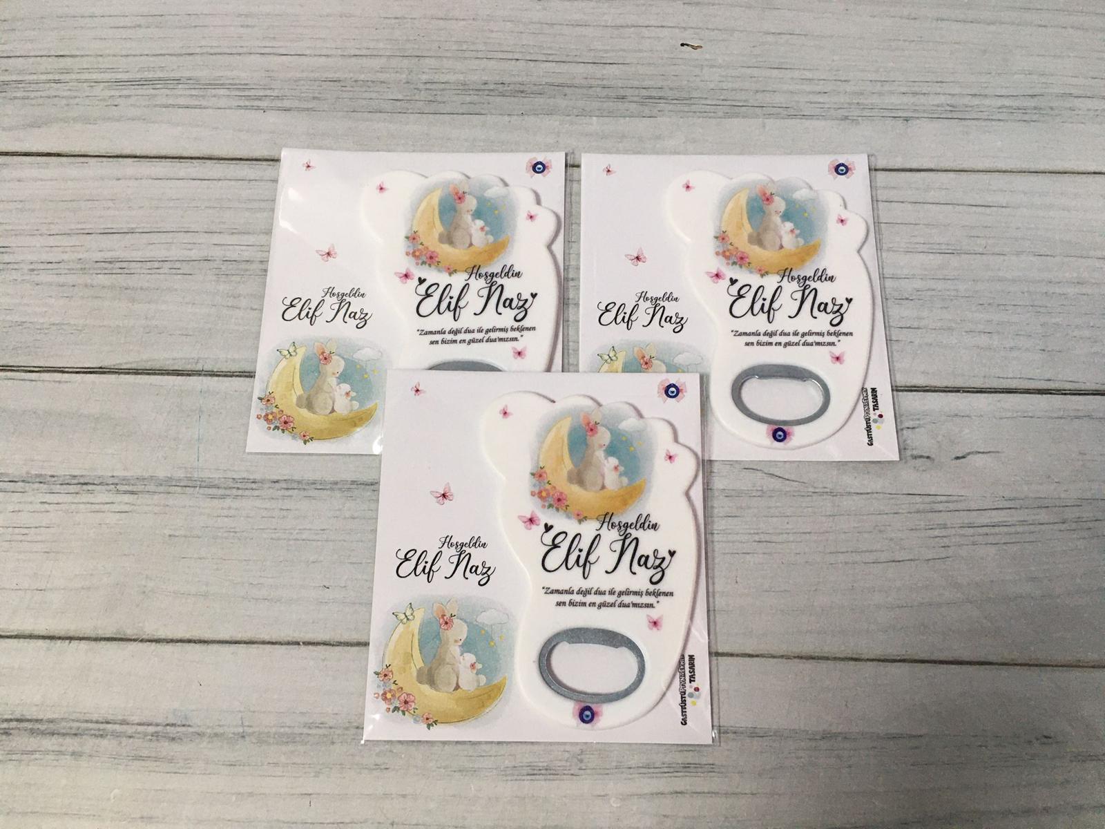 Yenidoğan Kız Bebek Hediyelik Açacak Magnet - Görsel 2